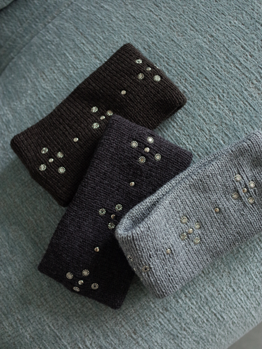 radial stud-detail wide headband