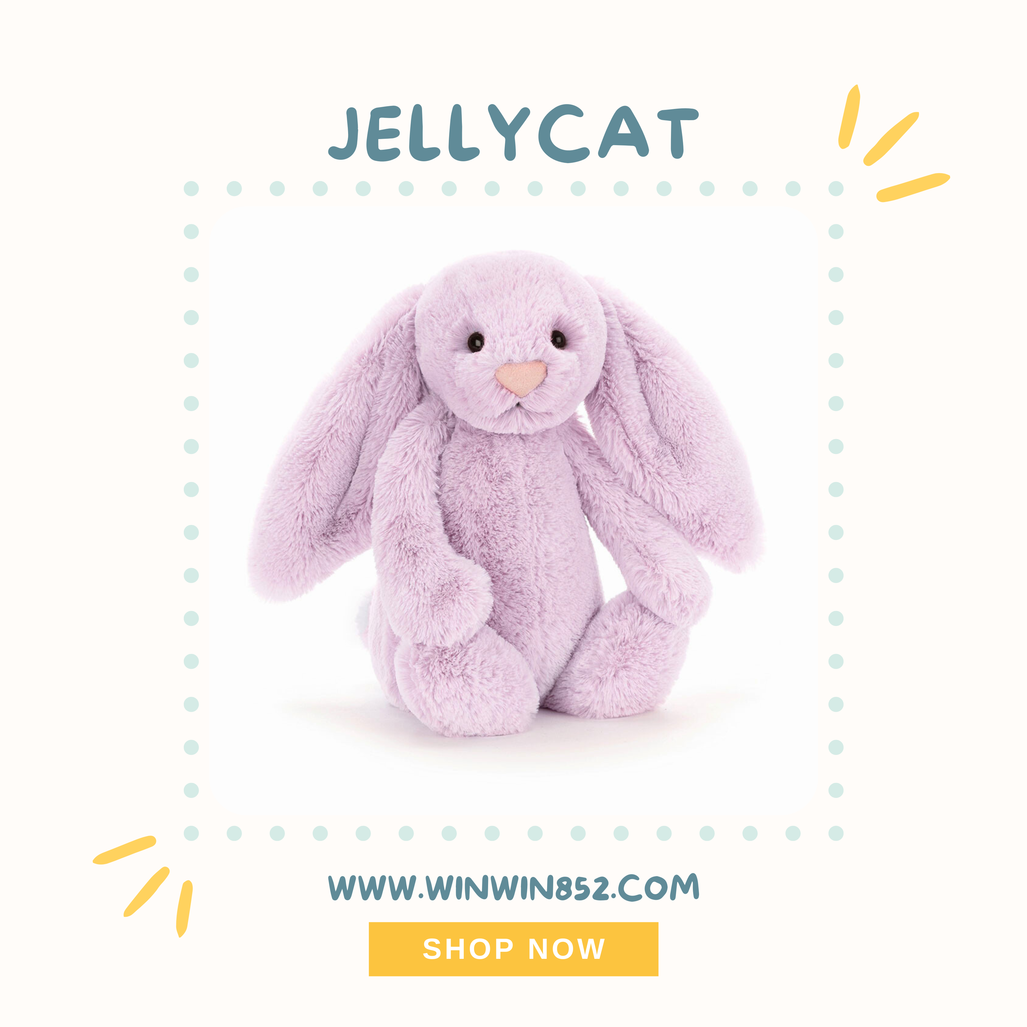 Jellycat Bashful Lilac Bunny 31cm