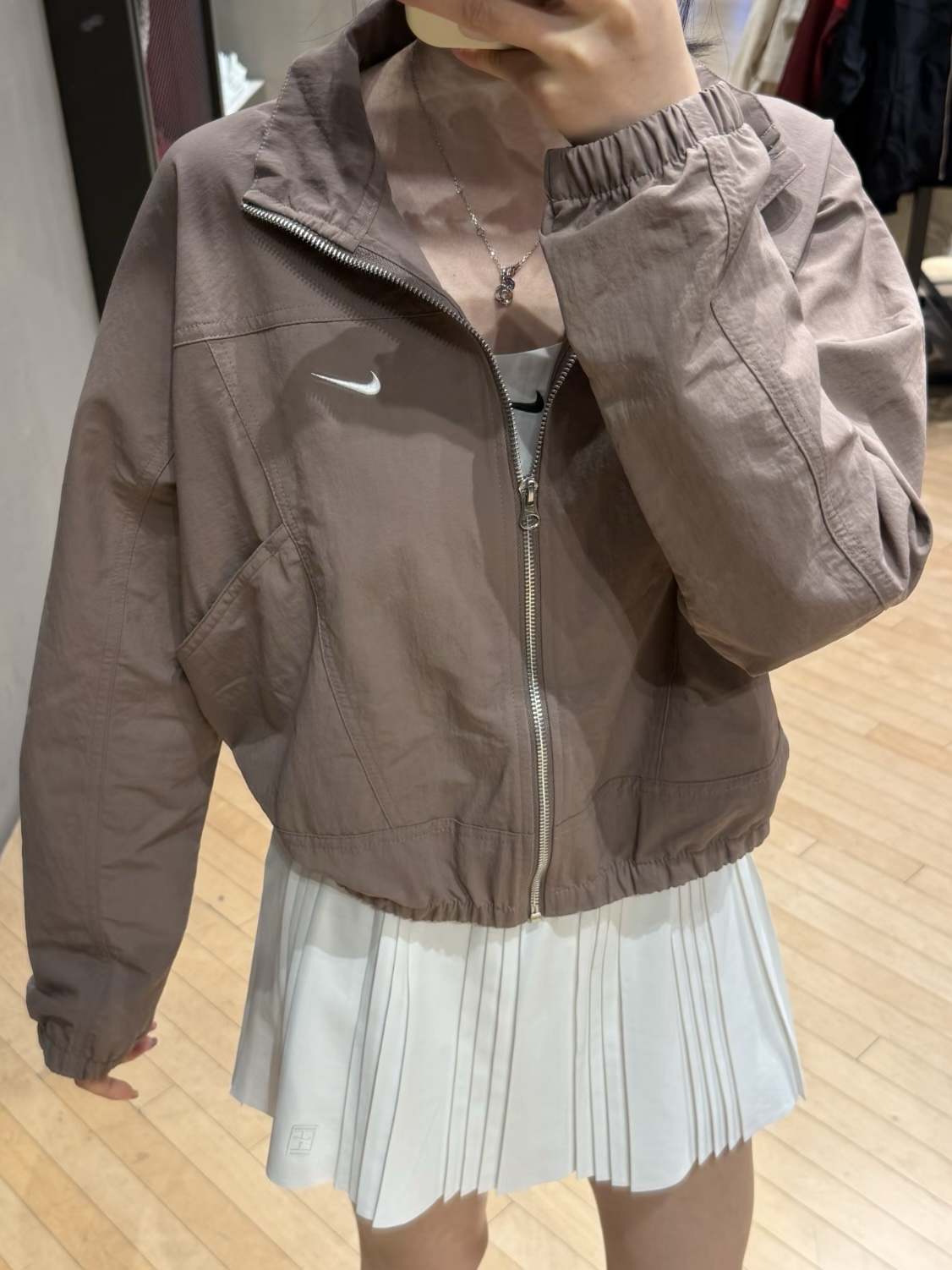 Nike 外套 短版 棕色 HJ1000-233