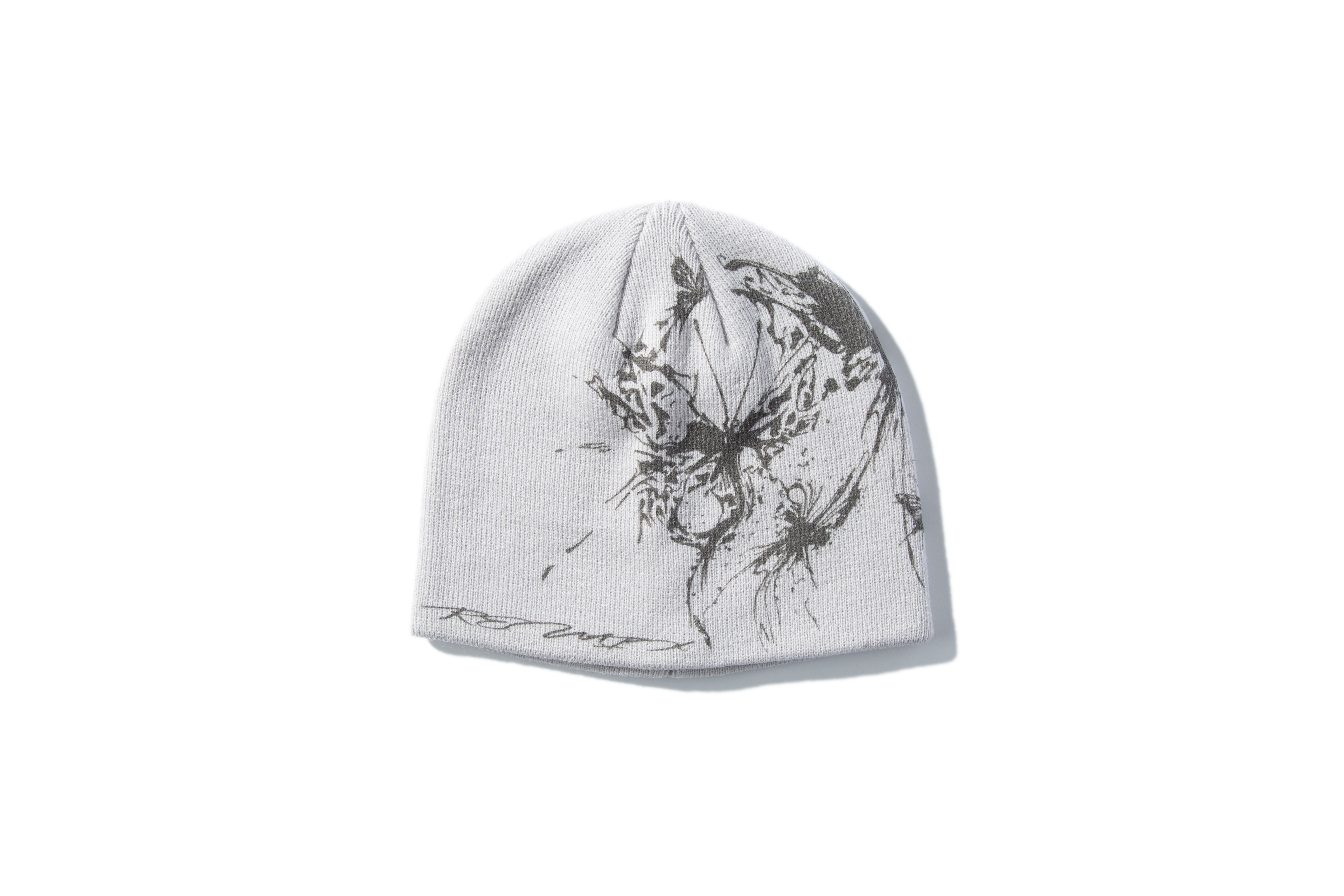 REMIX "Drunk Butterfly Woven Knitted Beanie" (Gray)
