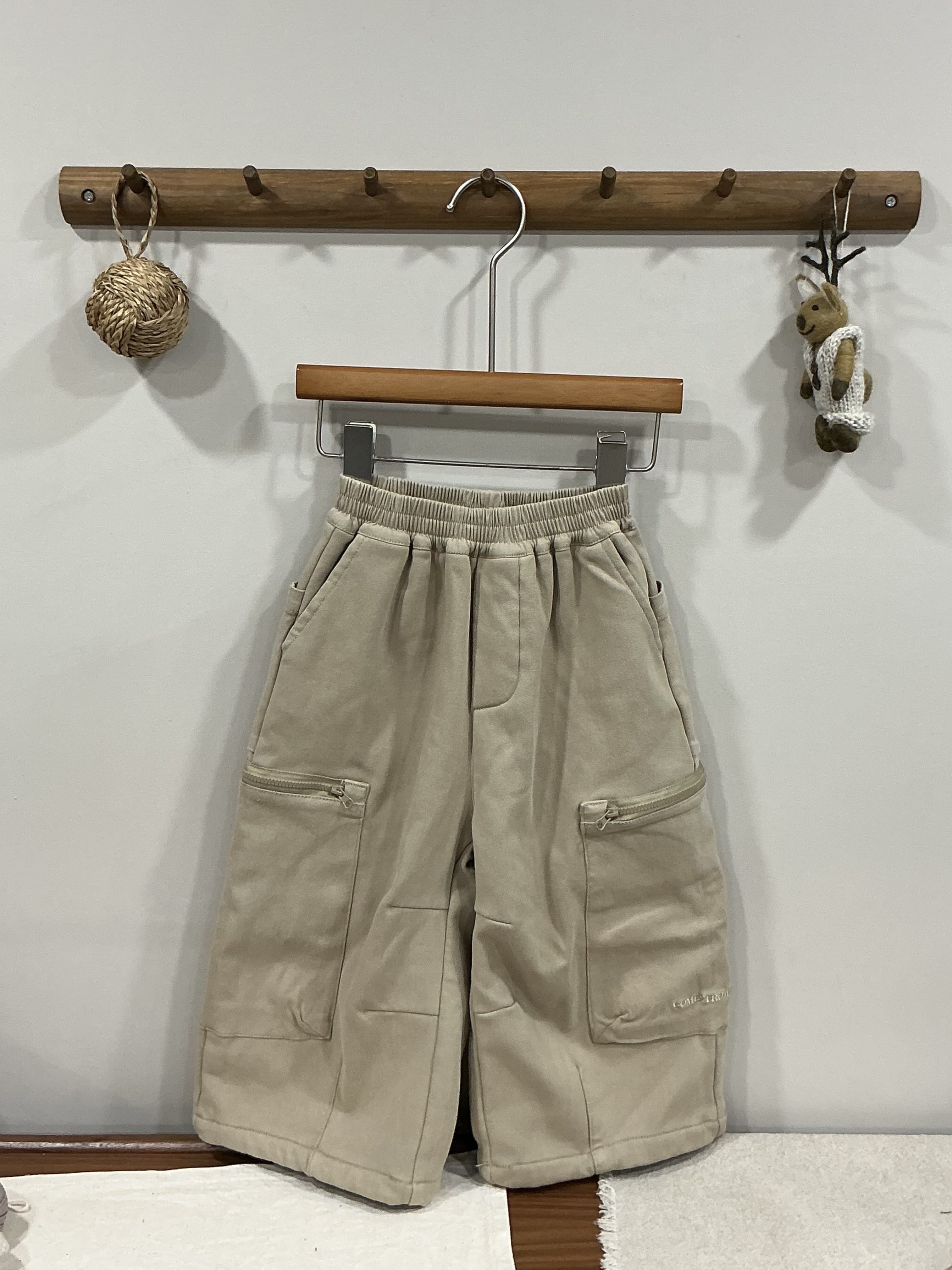 A03493設計師品牌拉鏈口袋休閒褲