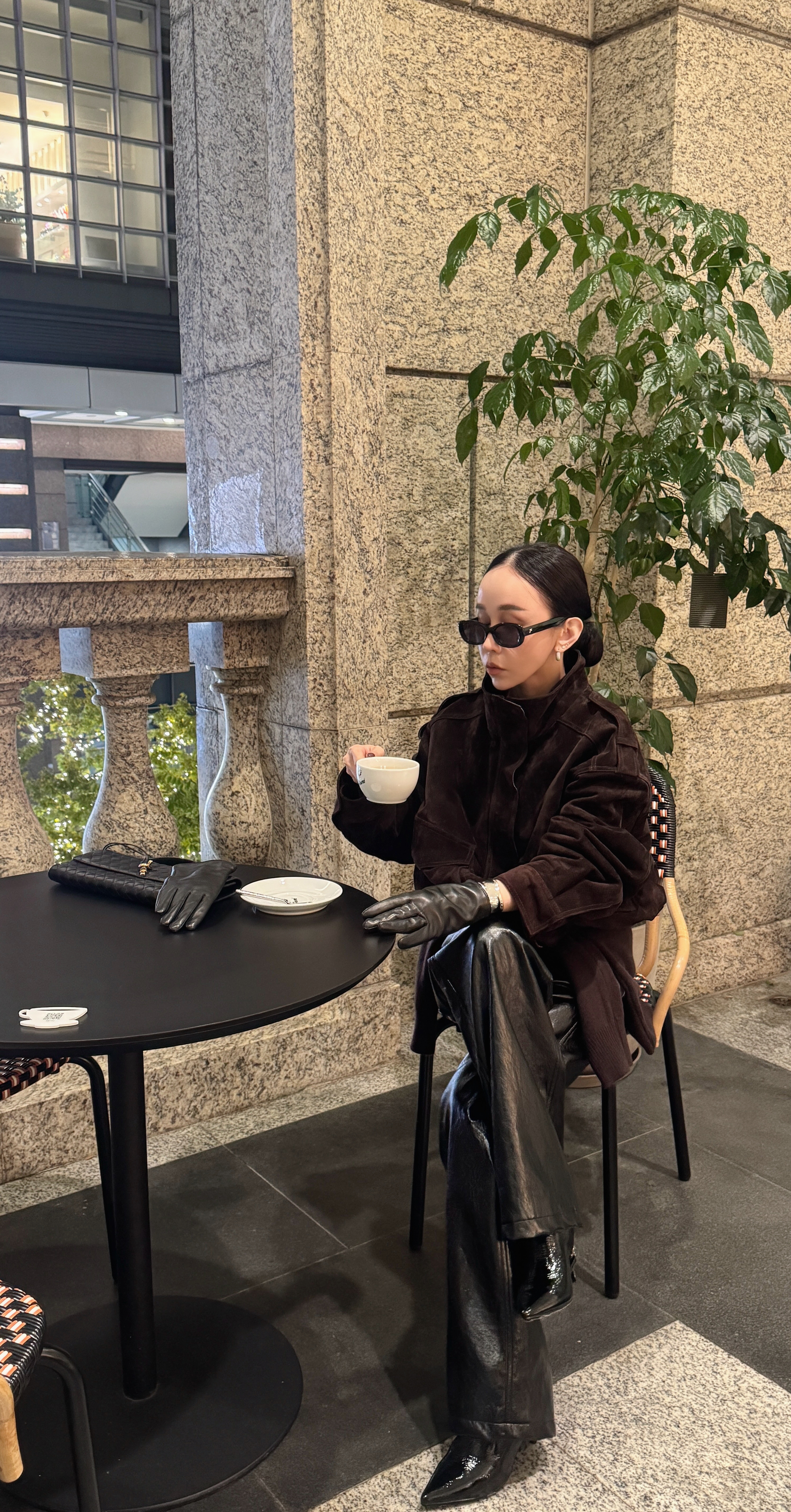 真麂皮立領外套