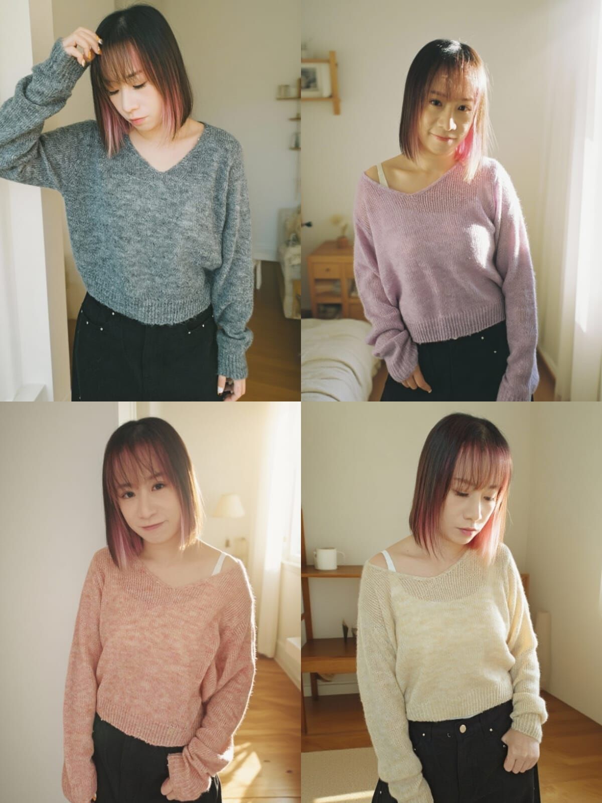 韓國  V領冷衫（K11 F871）