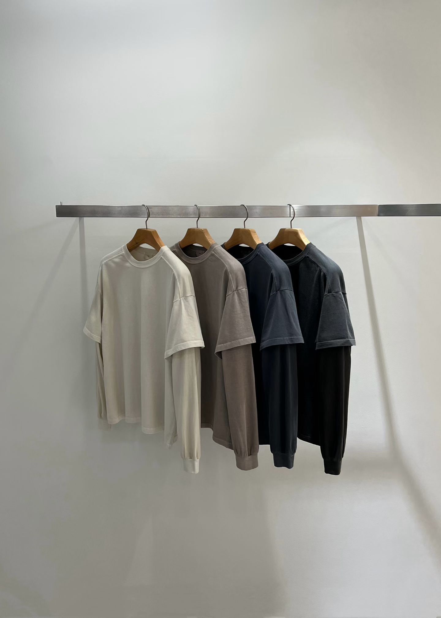 TT5241 假兩件雙層長袖Tee