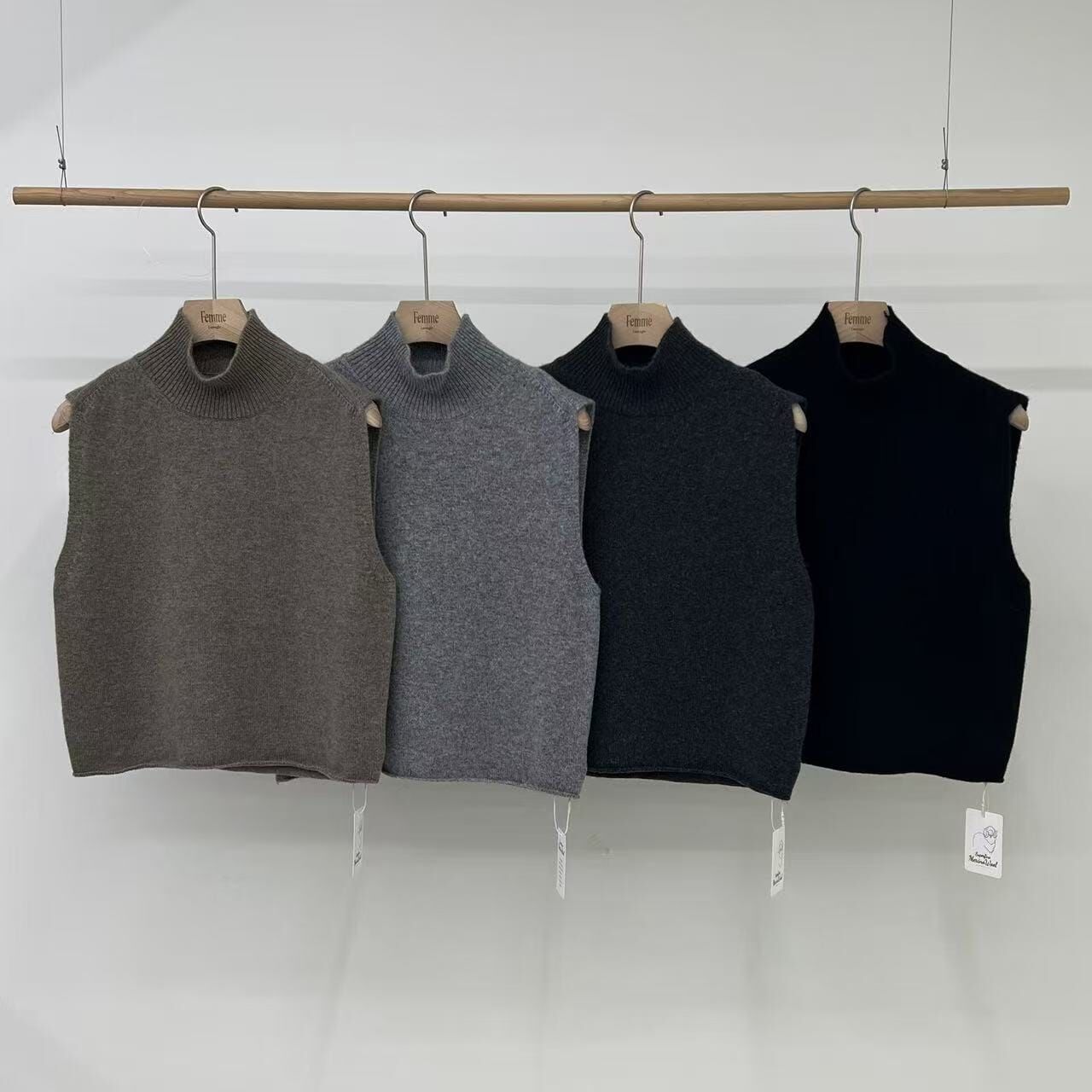 LF5228 高領美麗諾羊毛背心