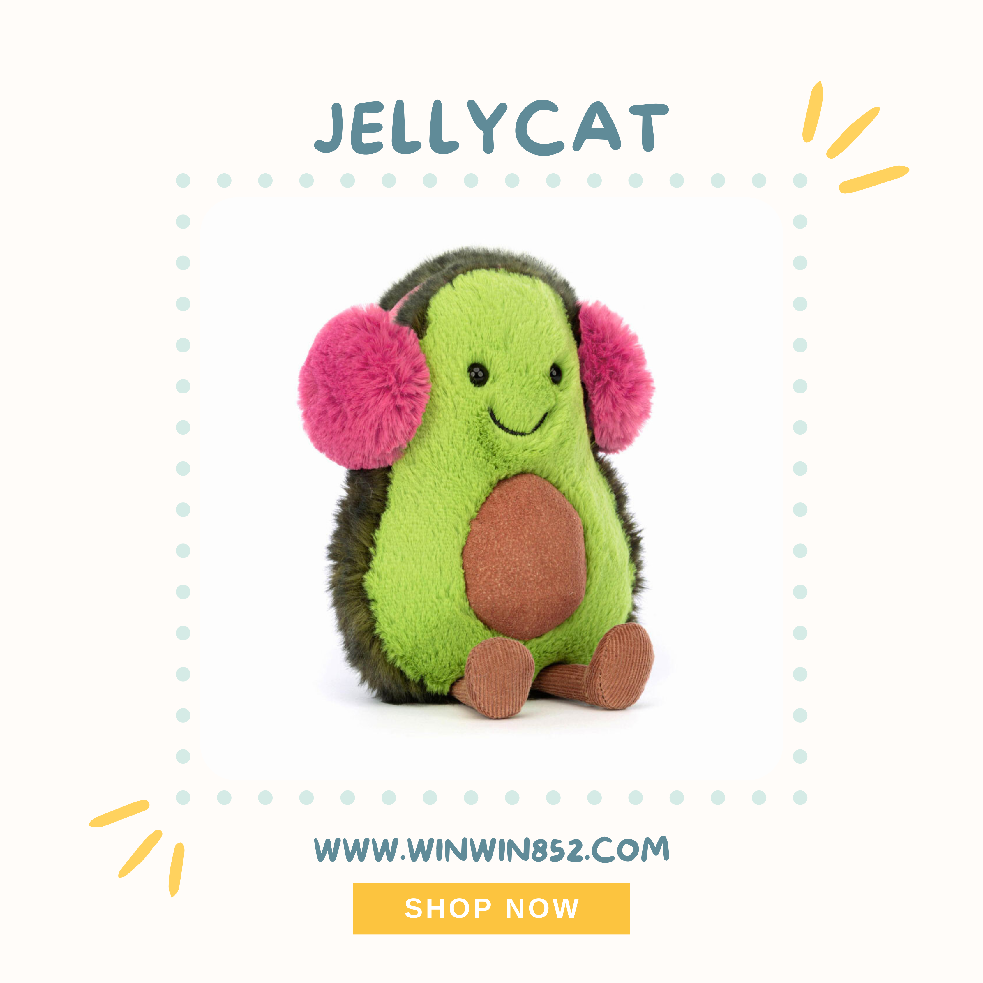 Jellycat Toastie Amuseables Avocado