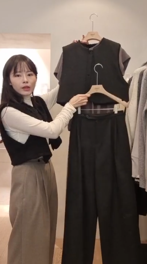 LF5205 韓版高級感羊毛西裝褲(S/M)