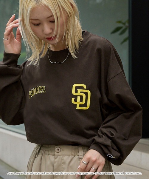 <現貨>MLB 刺繡 LOGO長T-LS100灰LA黑LABK(炭灰)咖SD