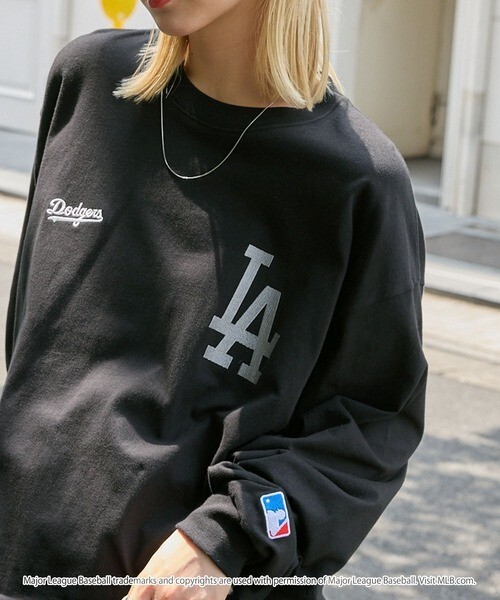 <現貨>MLB 刺繡 LOGO長T-LS100灰LA黑LABK(炭灰)咖SD