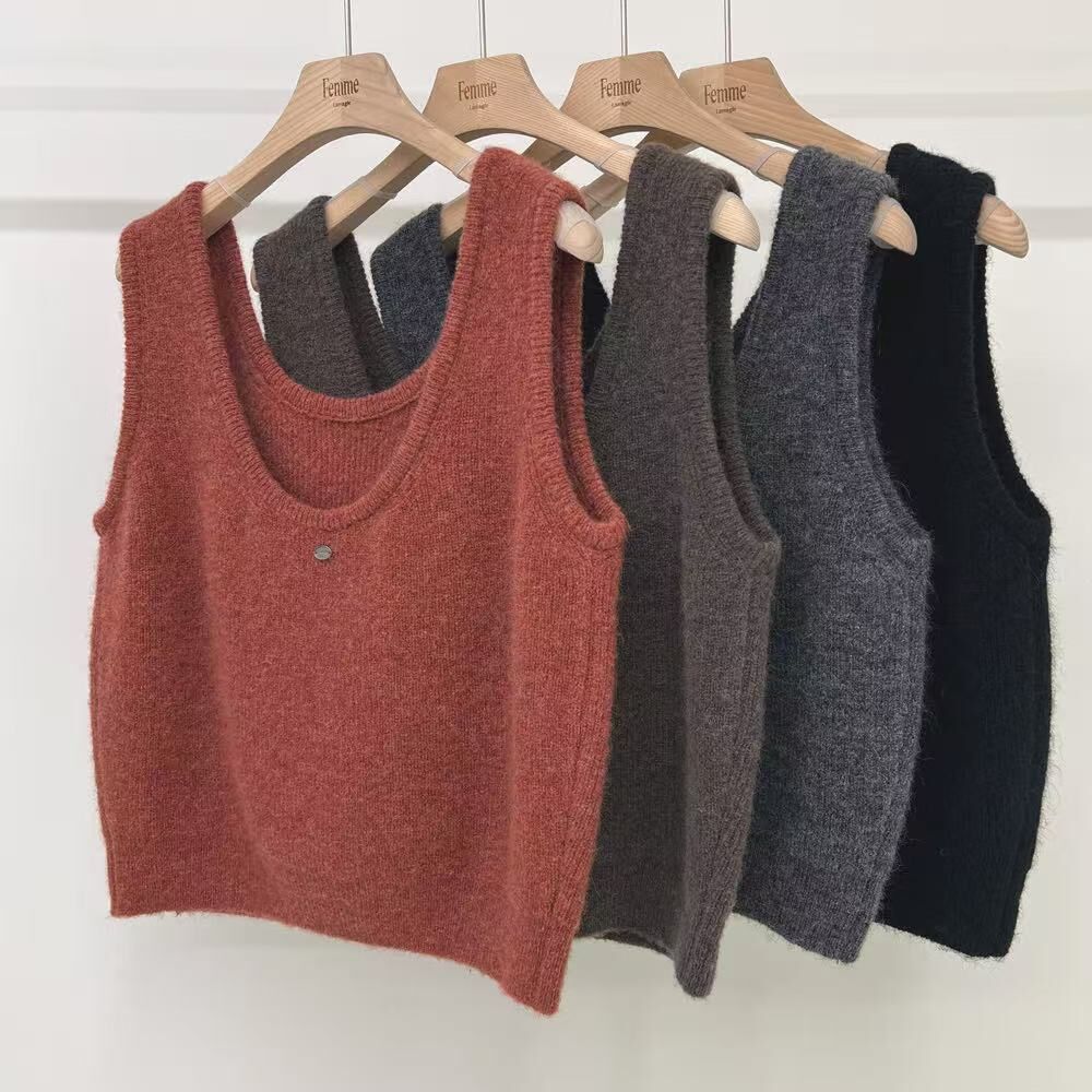 LF5232 U領羊毛冷背心