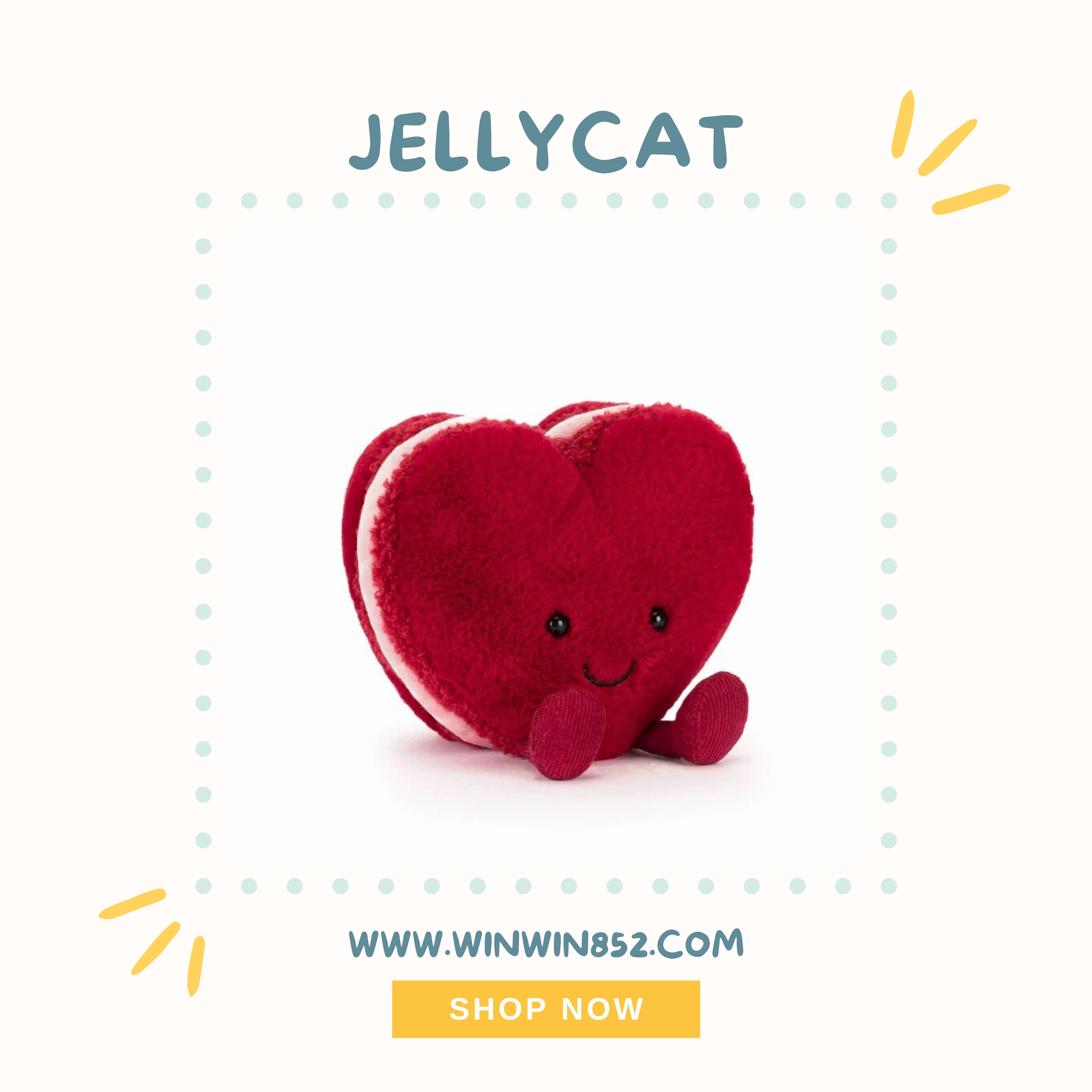 Jellycat Arlette Heart Macaron
