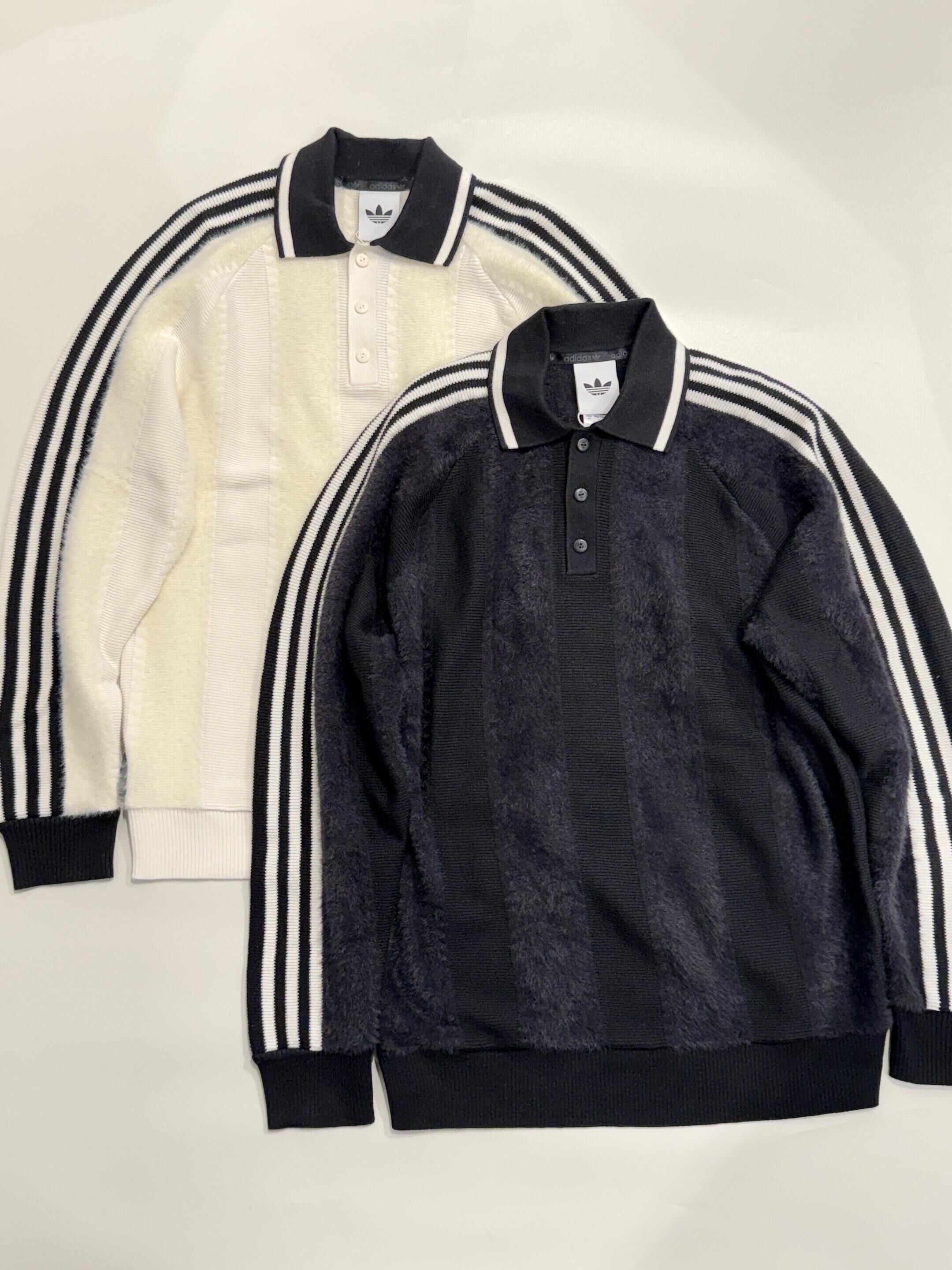 代購-Adidas Originals KNITTED PREMIUM 條紋 翻領套頭長袖 針織衫 男女同款