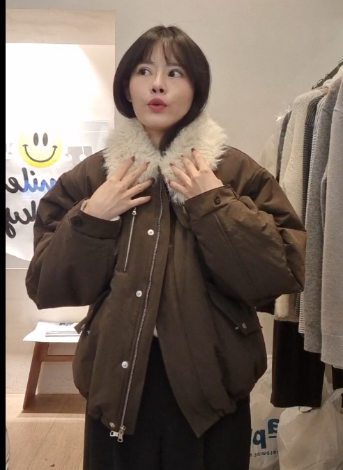 LF5234 毛毛領夾棉飛行夾克