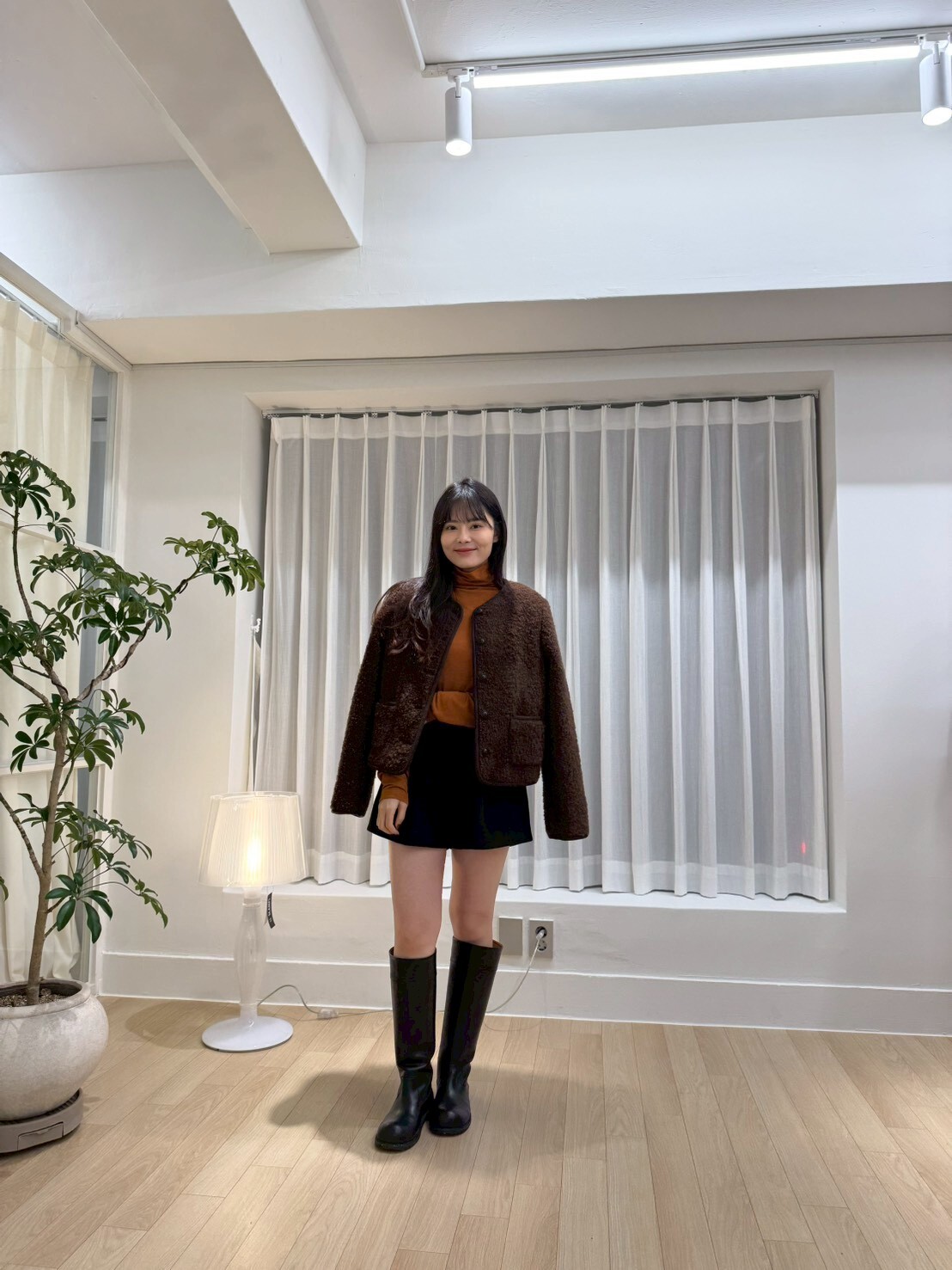 PE5218 羊羔毛法式包邊外套 *特價*