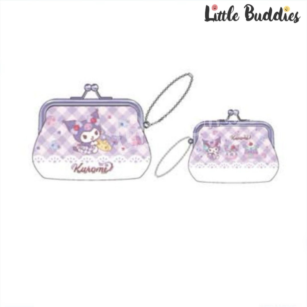 日本 Sanrio PU格仔小點心設計口金包