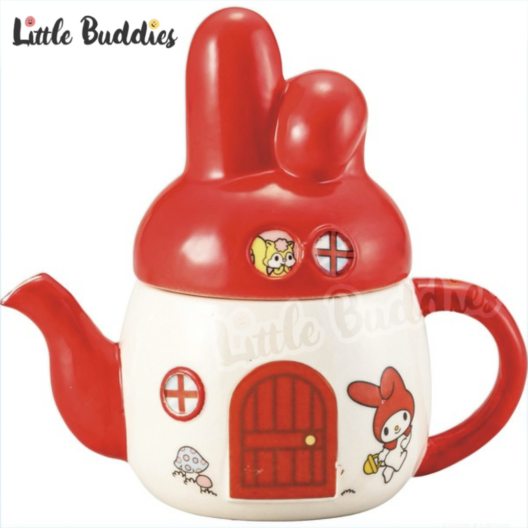 預購 日本 Sanrio My Melody 陶瓷系列 立體耳仔茶壺連茶隔