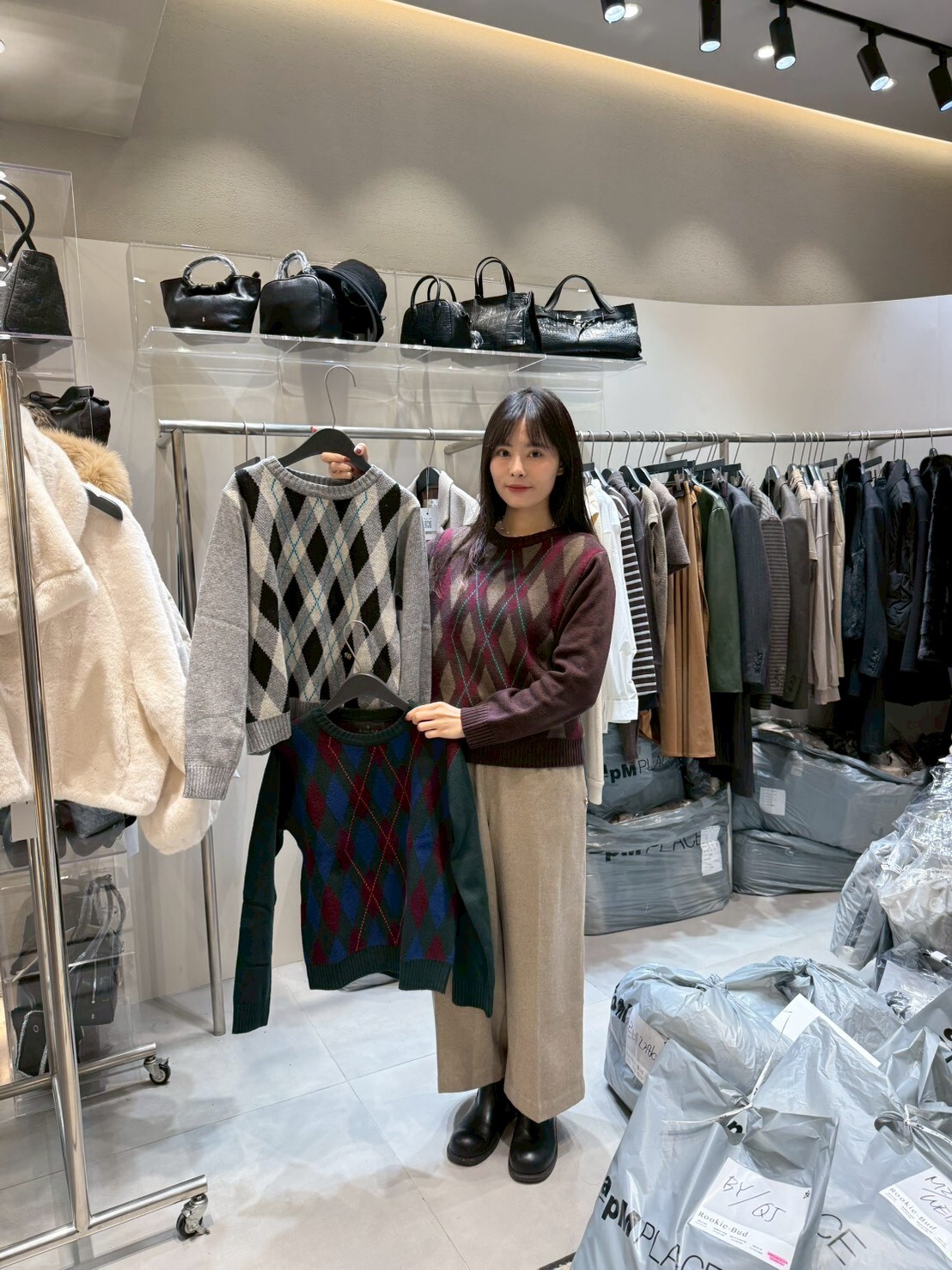 RB5224 阿蓋爾格紋針織上衣