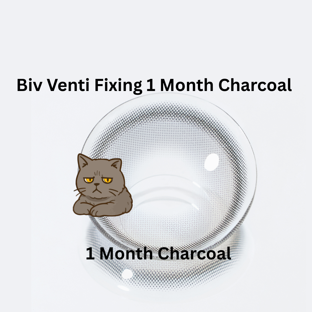 [月拋] FiPN Biv Venti Fixing 1 Month Charcoal 矽水凝膠彩妝隱形眼鏡｜每盒2片