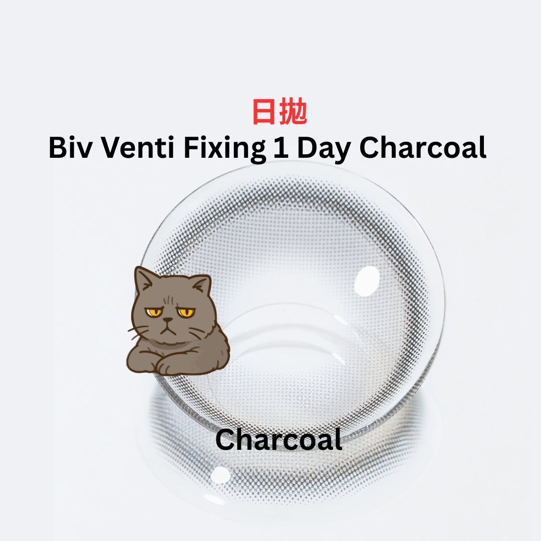 [13.8mm日拋] FiPN Biv Venti Fixing 1 Day Chacoal 矽水凝膠彩妝隱形眼鏡｜每盒10片