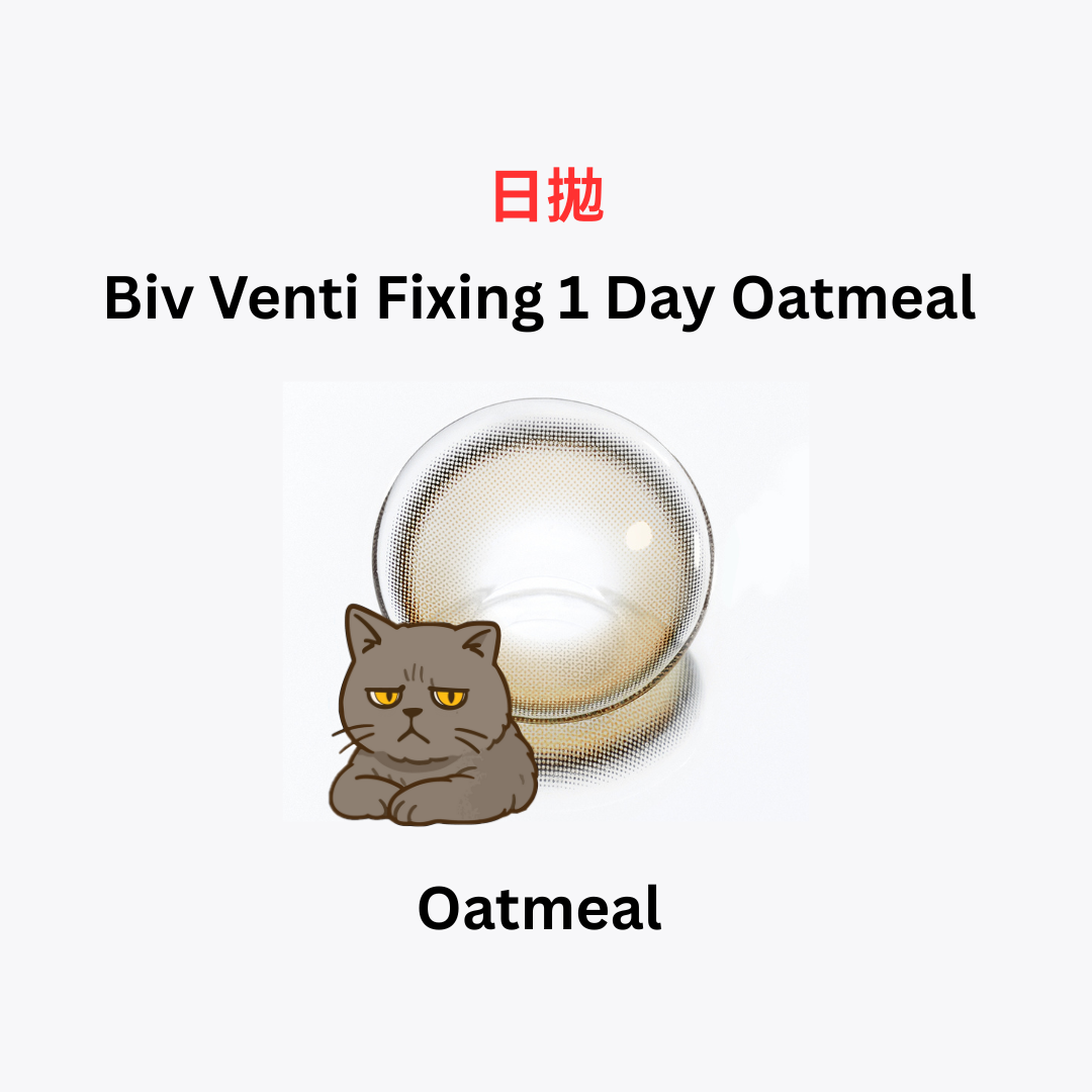 [13.8mm日拋] FiPN Biv Venti Fixing 1 Day Oatmeal 矽水凝膠彩妝隱形眼鏡｜每盒10片