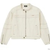 [S] NERDY UNI NY DENIM BIKER JACKET IVORY, PNES24JK0803 (SN489)