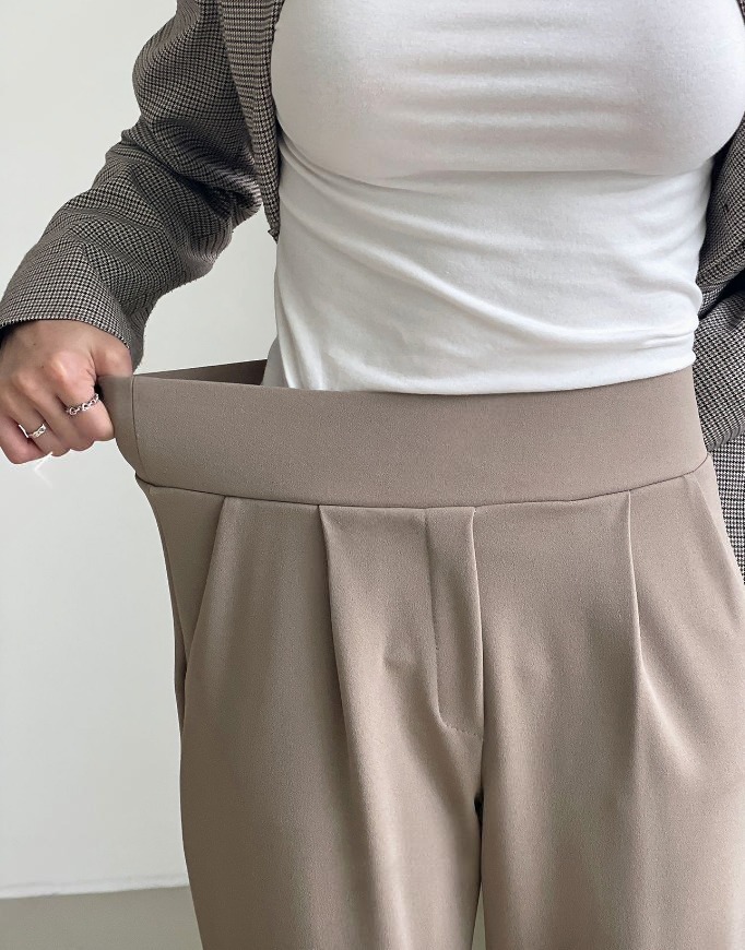 螞蟻腰修身打摺直筒褲 [ 3色 / S,M,L,XL ]