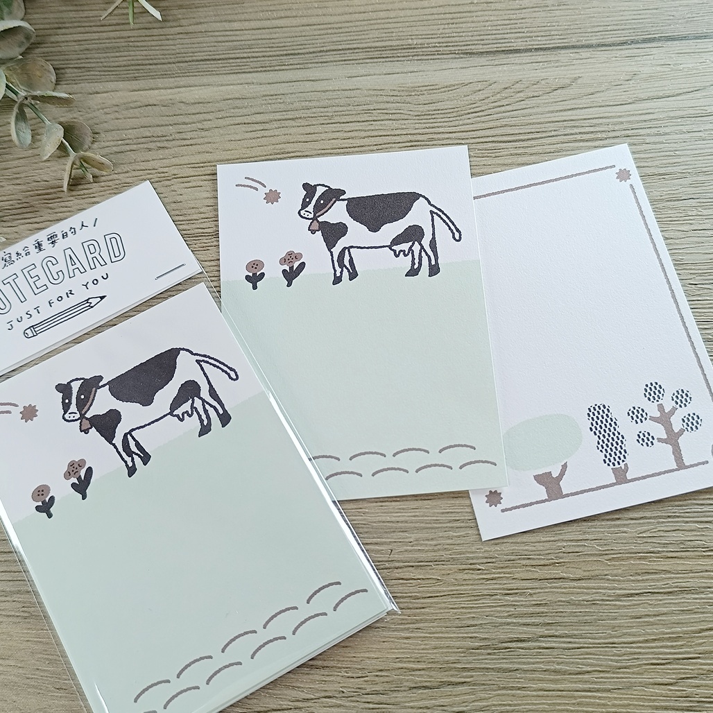 繭花．牛牛陪散步 留言卡