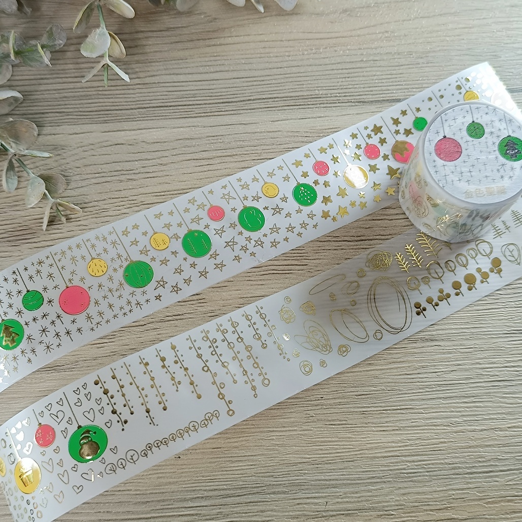 boogoo．金色聖誕 3.5cm燙金霧面PET膠帶  <整捲/分裝>