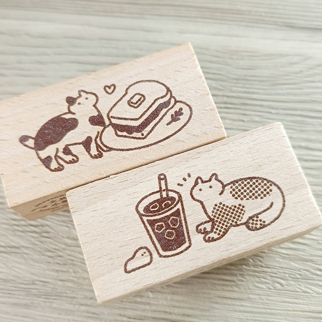 繭花．咖啡烏/咖椰吐司 長形印章 2025文具小集
