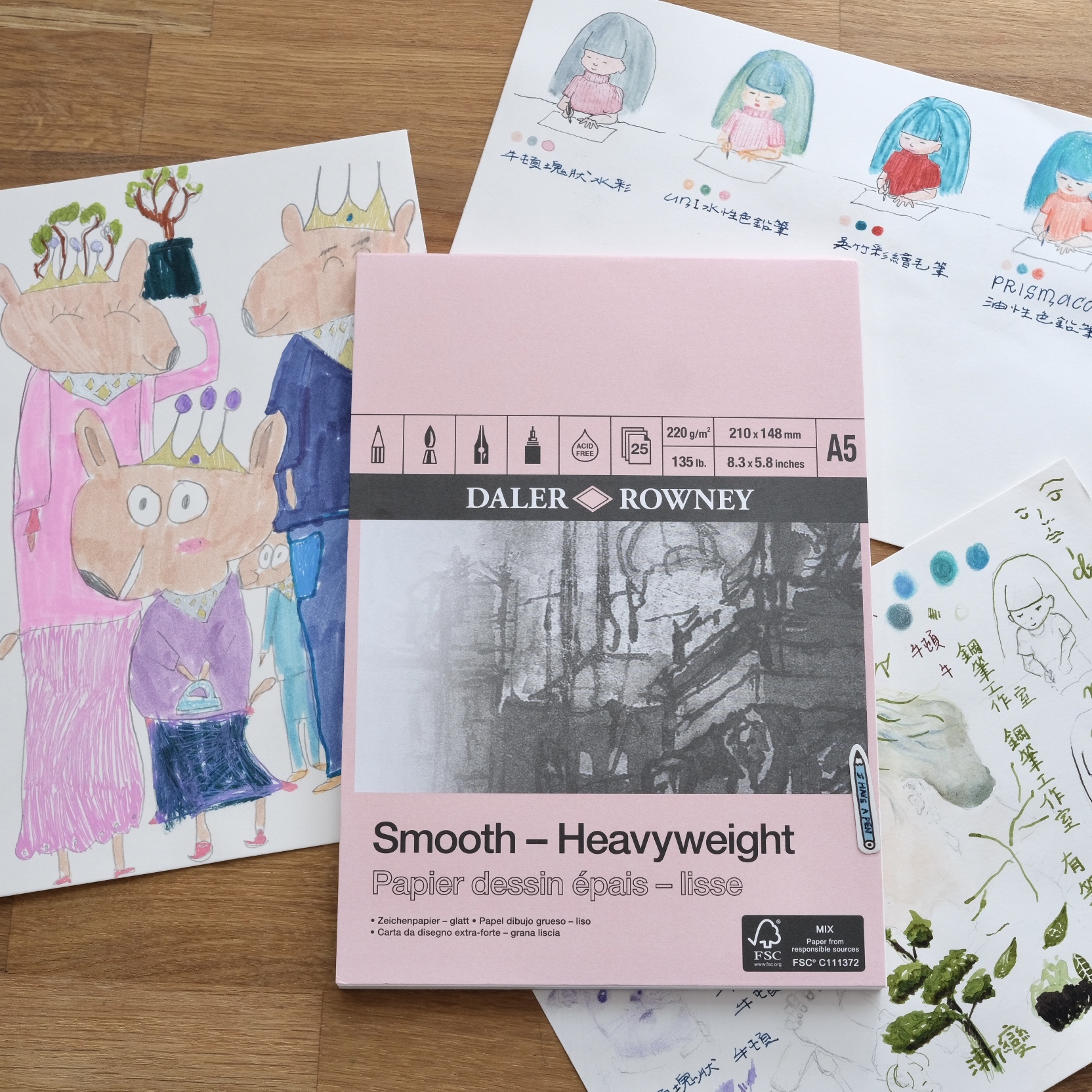A4 A5 朗尼插畫本 可撕 220gsm｜Daler Rowney 英國