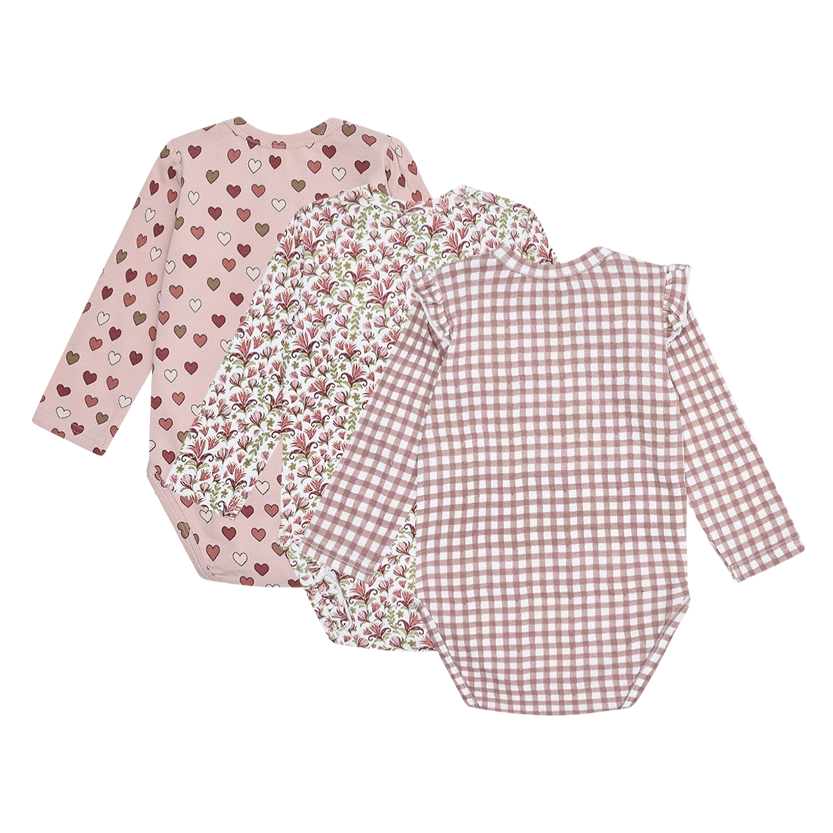 〖 Hust & Claire 〗玫粉愛心包屁衣三件組