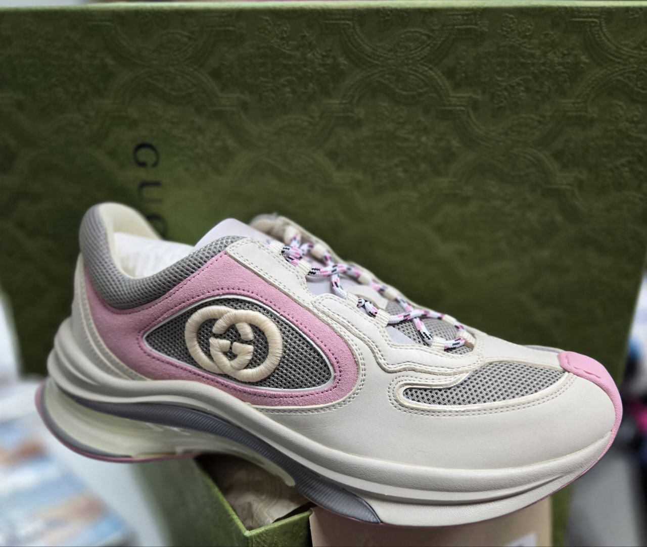 [S] GUCCI  NUDE/PINK SNEAKER LEATHER, 746939AACSK-9044  (SGC189)