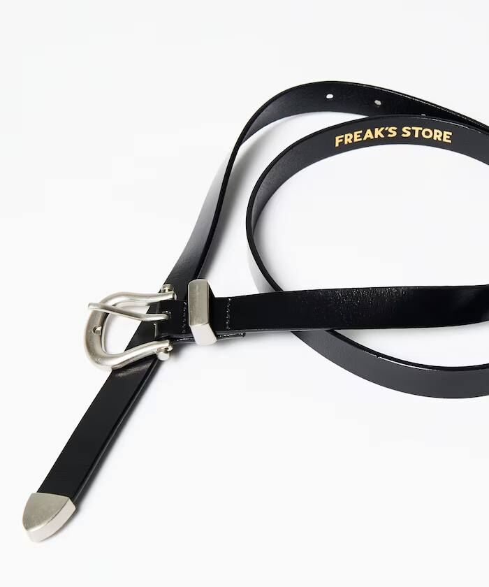 Freak's store 牛皮革西部扣窄版皮帶 日系選品