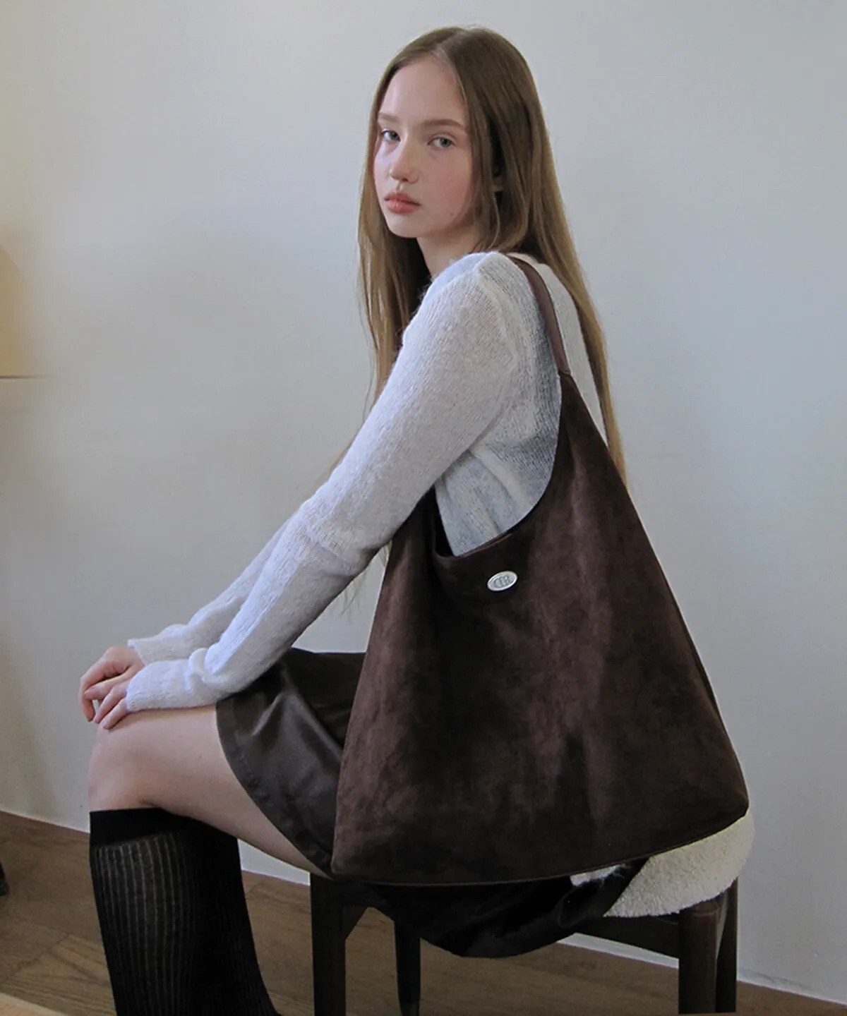 Dumaro - Merci Suede Shoulder Bag (Coffee)