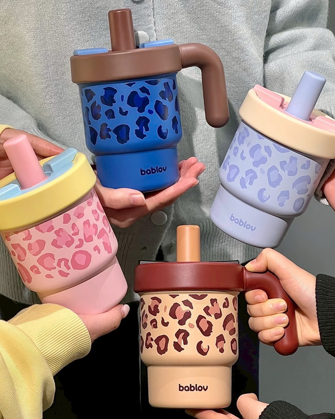 BABLOV 豹紋水杯 吸管杯 610ml 共4色