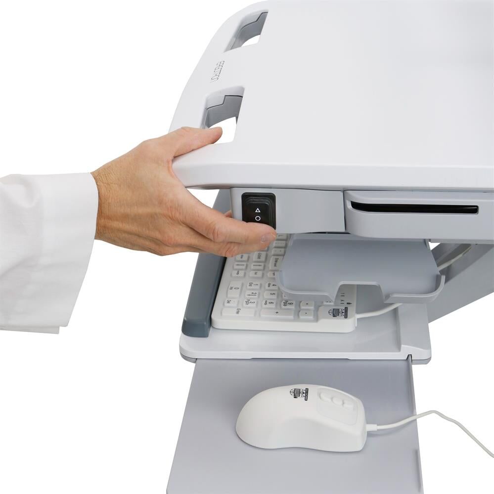 StyleView® 電動升降護理推車（搭載 LCD 螢幕支架，LiFe 電池供電）｜愛格升Ergotron