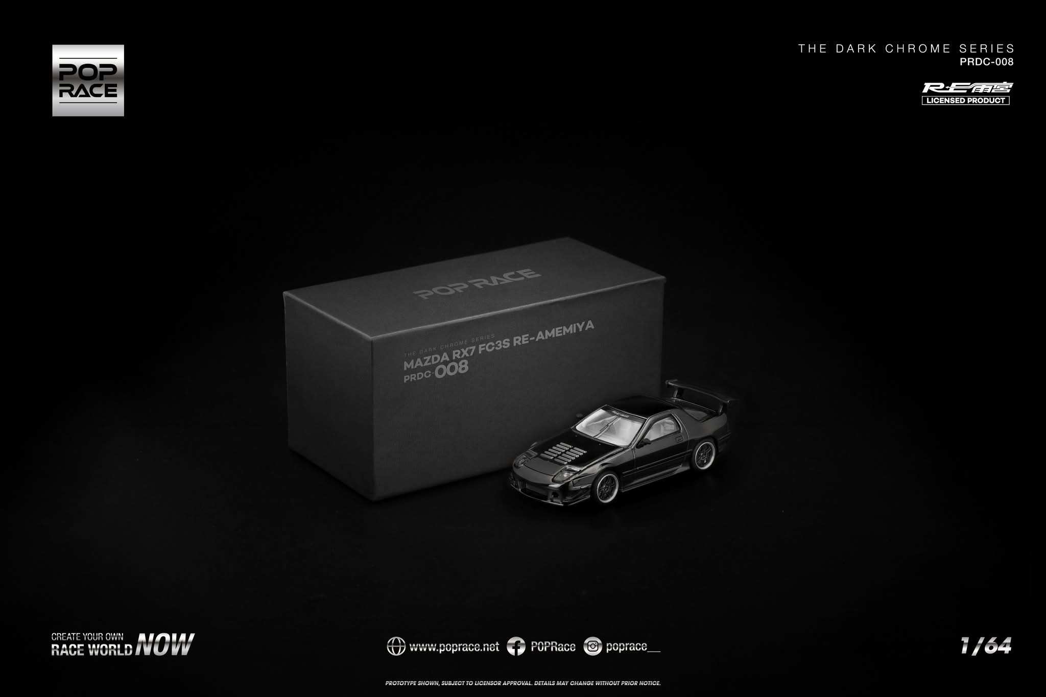 預訂 Pre Order - Poprace MAZDA RX7 (FC3S) RE-AMEMIYA DARK CHROME