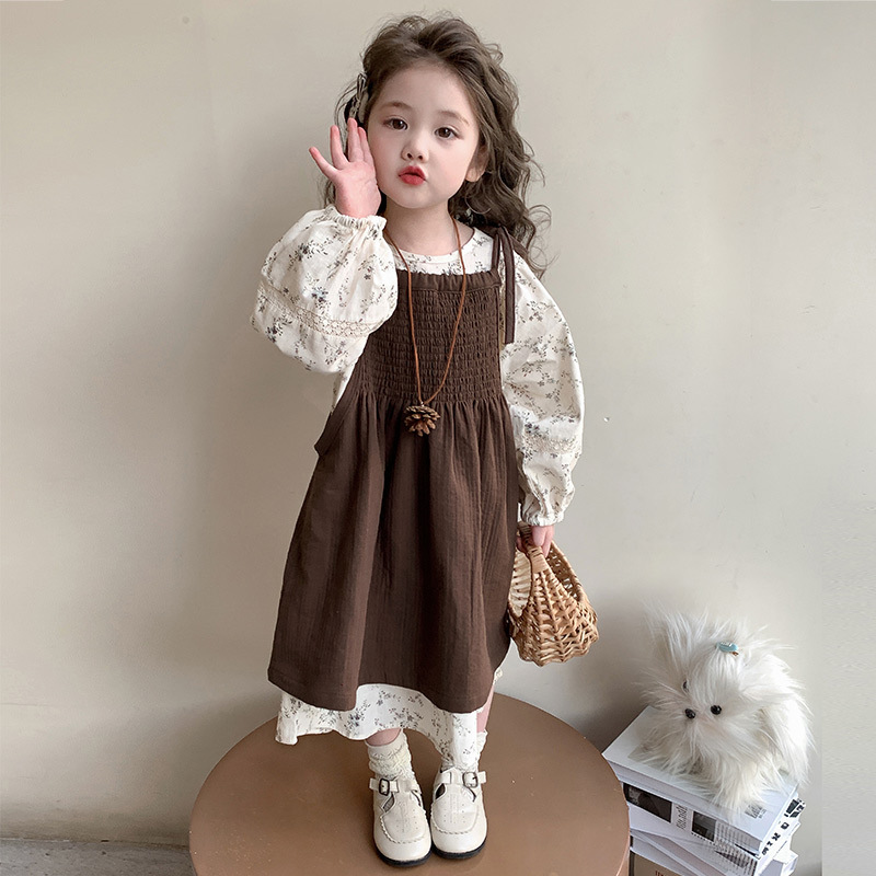 <兩件組> 森林系女孩碎花洋裝兩件組 90-140cm