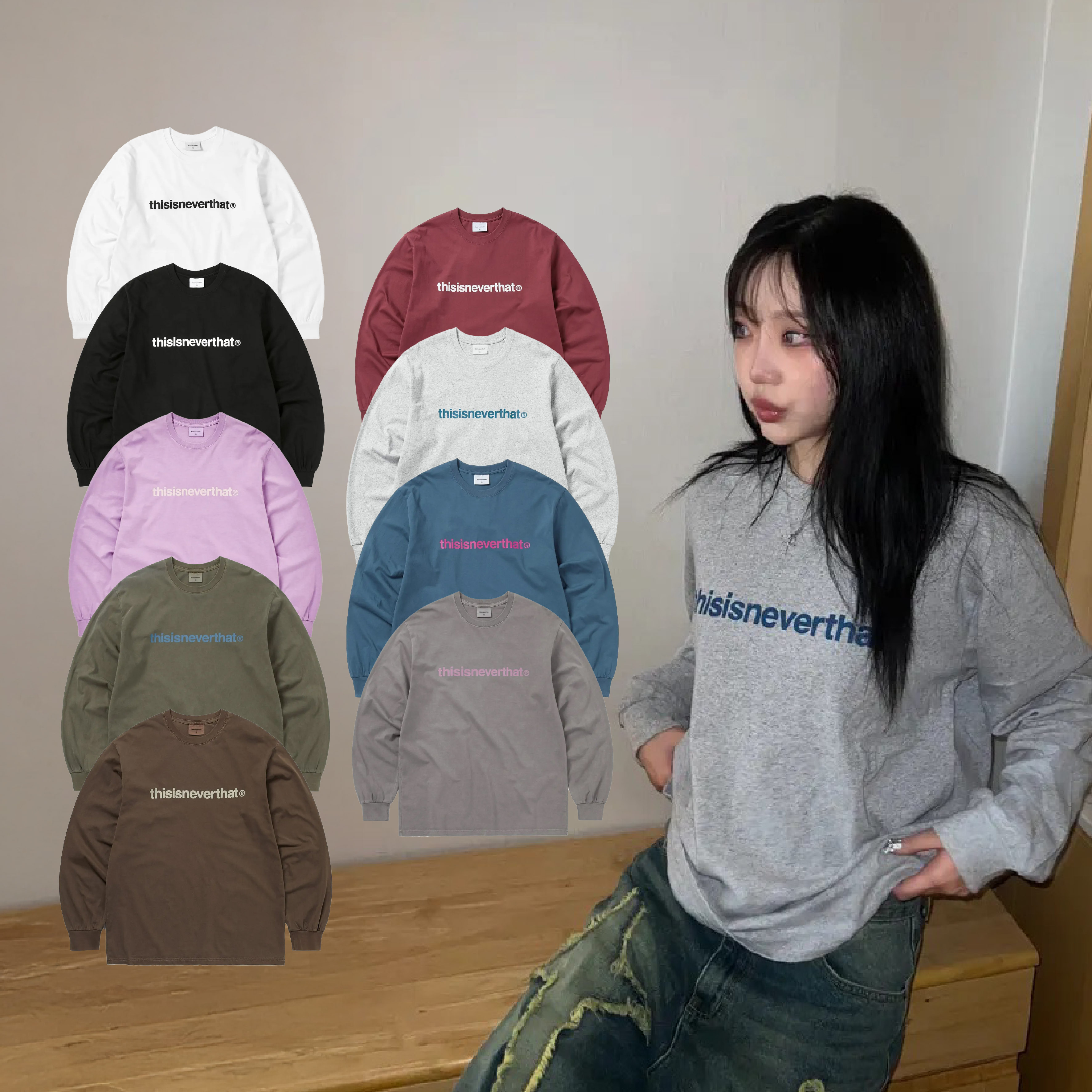 🇰🇷 THISISNEVERTHAT T-Logo L/S Tee 薄長袖 長T 縮口袖 寬鬆 多色 / 預購