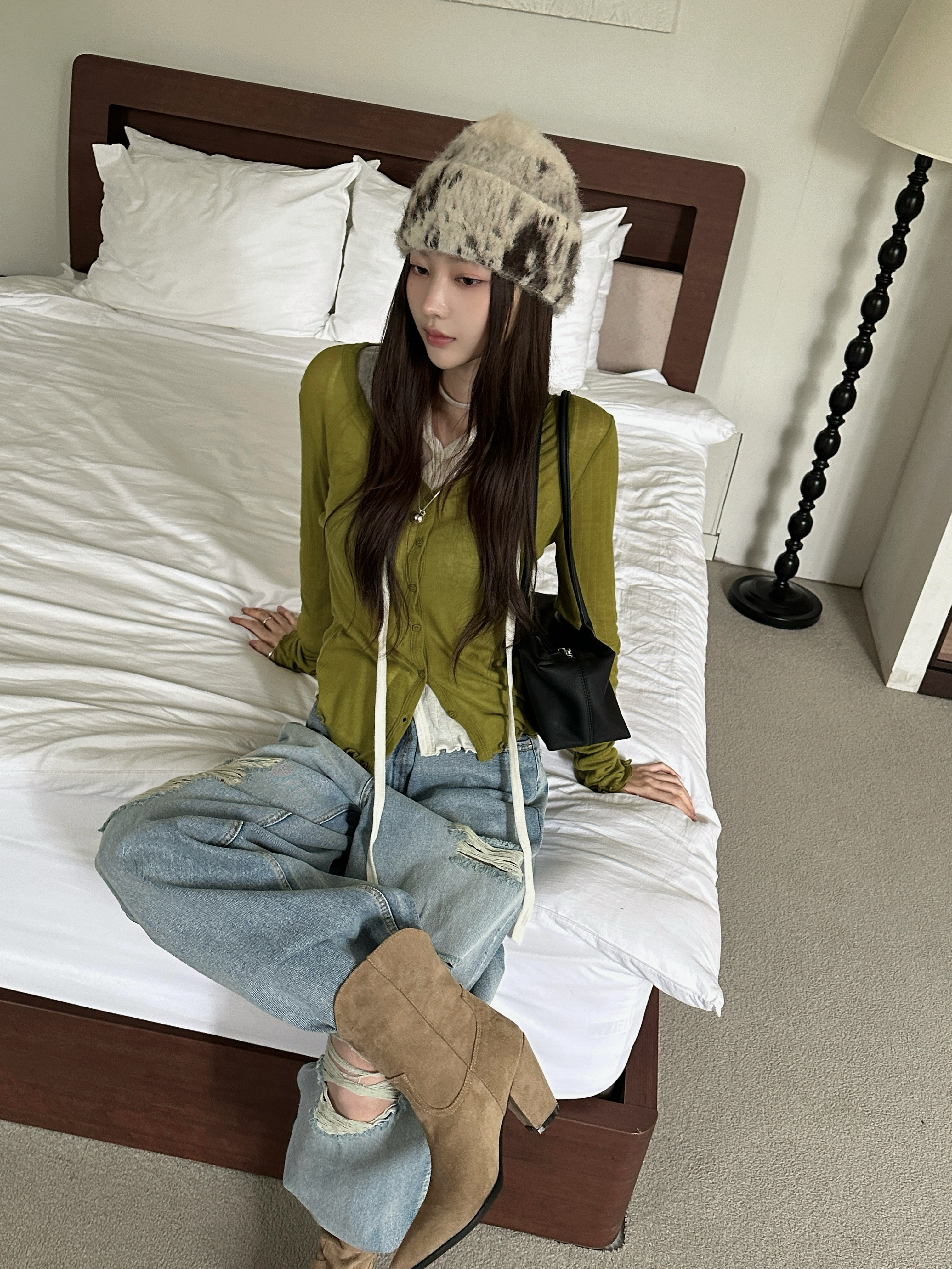 【現貨】D05 Wool多變化織衫 (萊姆綠)