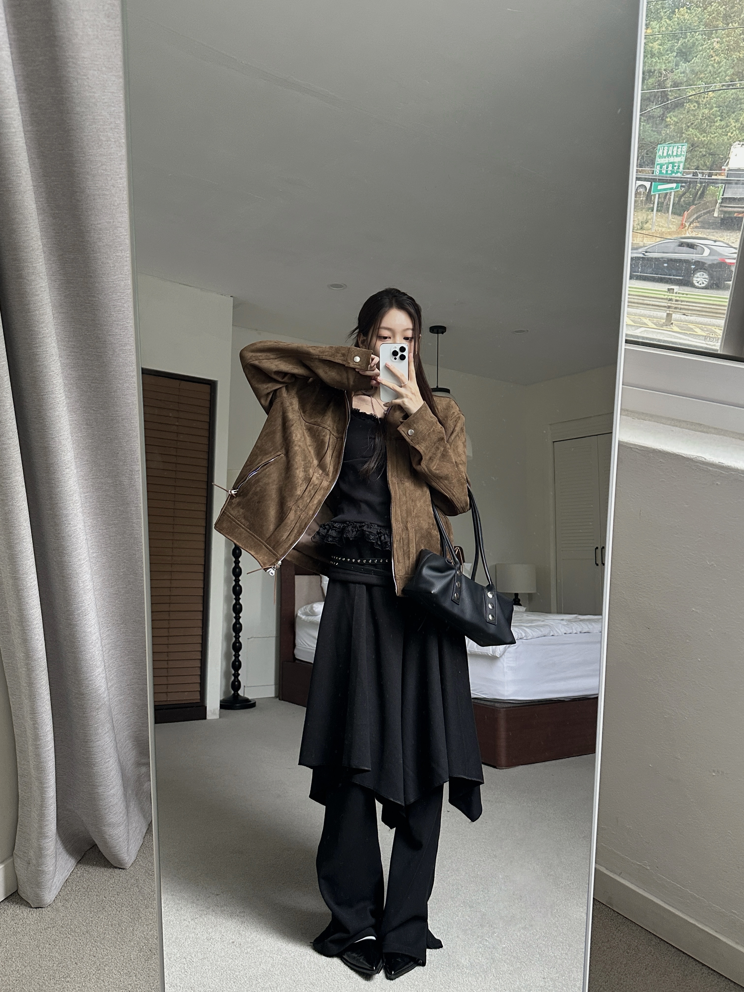 D17 一見鐘情 褲裙SET (黑)