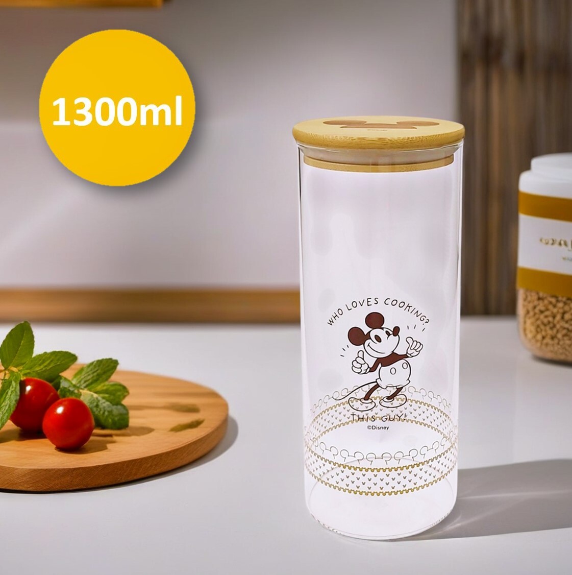 迪士尼米奇 - 儲物罐 玻璃食物罐-連竹蓋