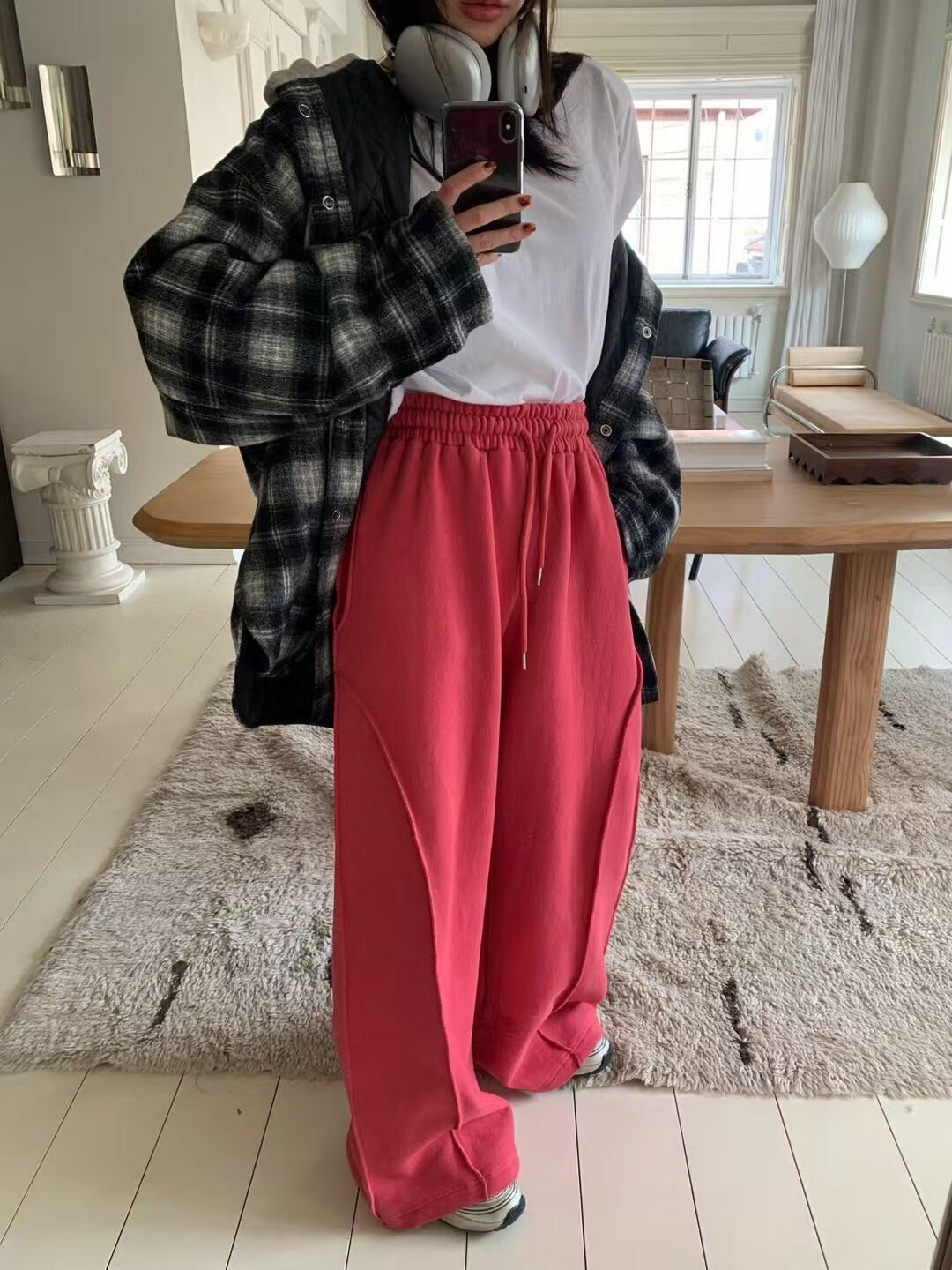 內加絨彎線運動長褲