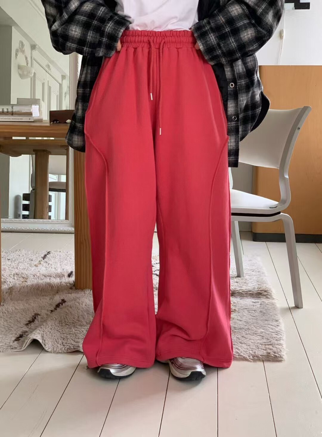 內加絨彎線運動長褲