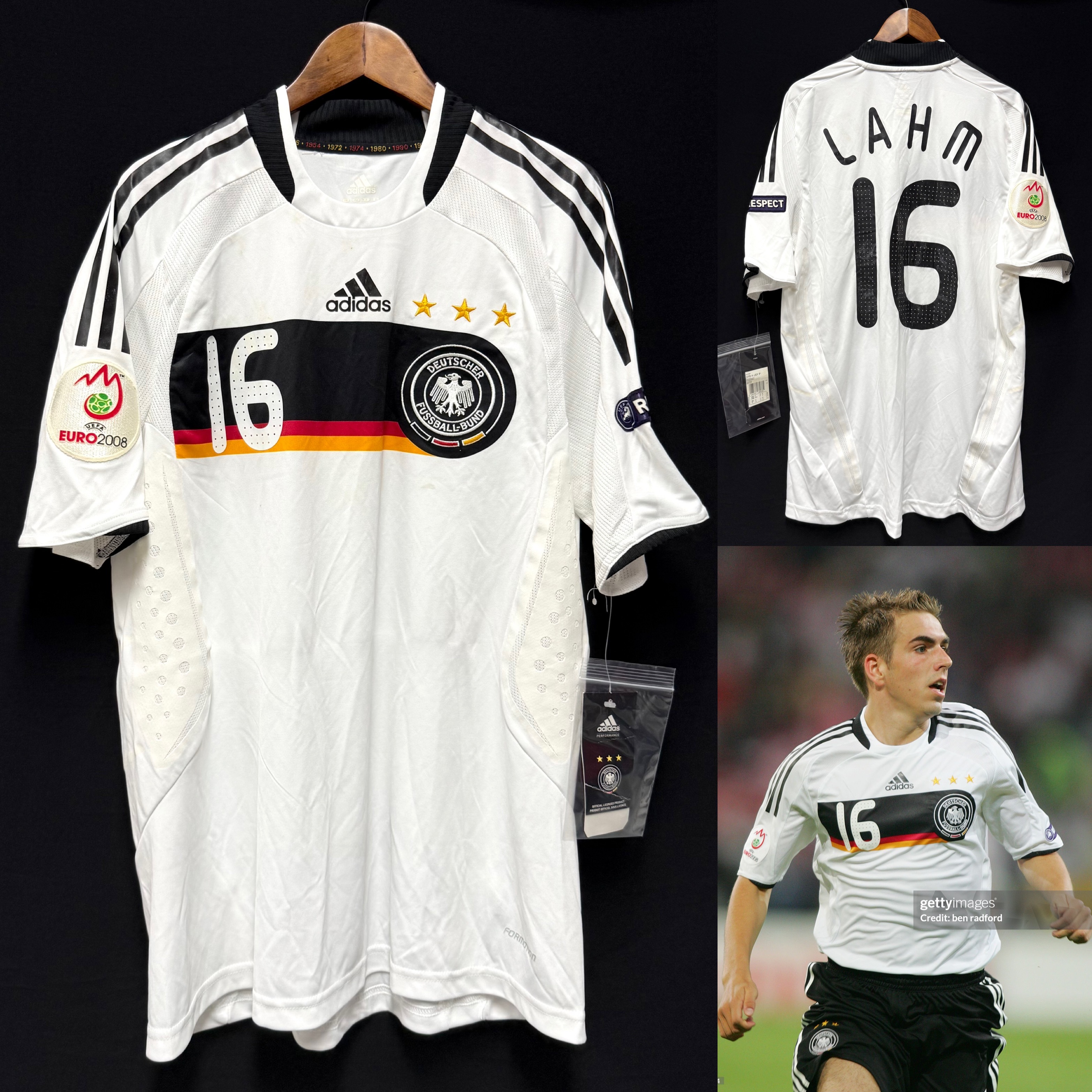 (Player Issue) Germany 2008 UEFA Euro Adidas Home Player Issue Shirt #16 LAHM