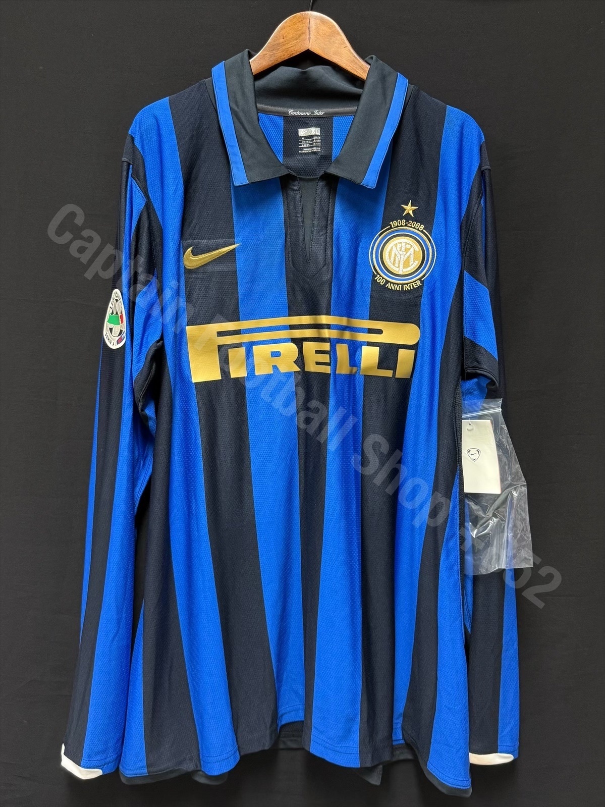 (Player Issue) Inter Milan 2007-2008 Nike L/S Centenary Home Player Issue Shirt #8 IBRAHIMOVIC