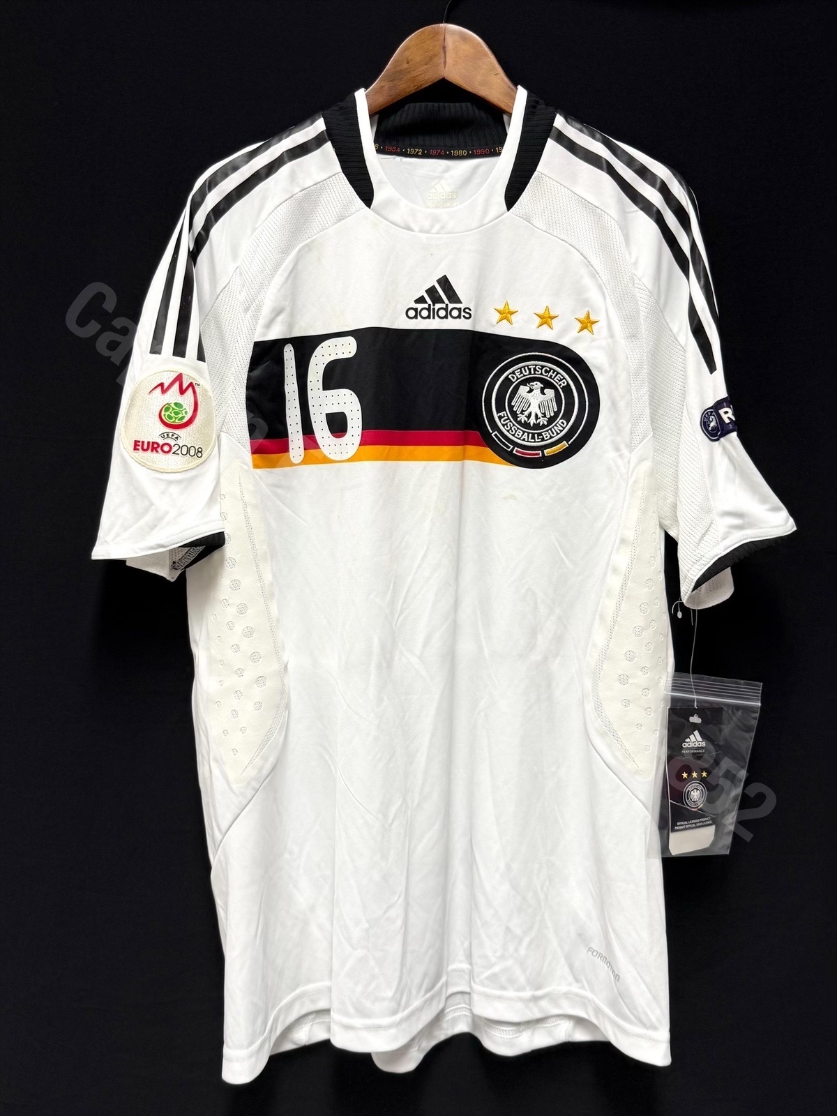 (Player Issue) Germany 2008 UEFA Euro Adidas Home Player Issue Shirt #16 LAHM