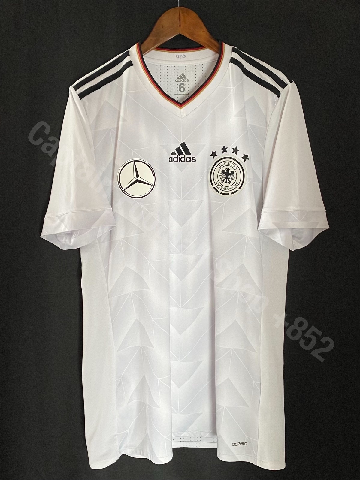 (Match Worn) Germany 2017 Adidas Home Match Worn Training Shirt
