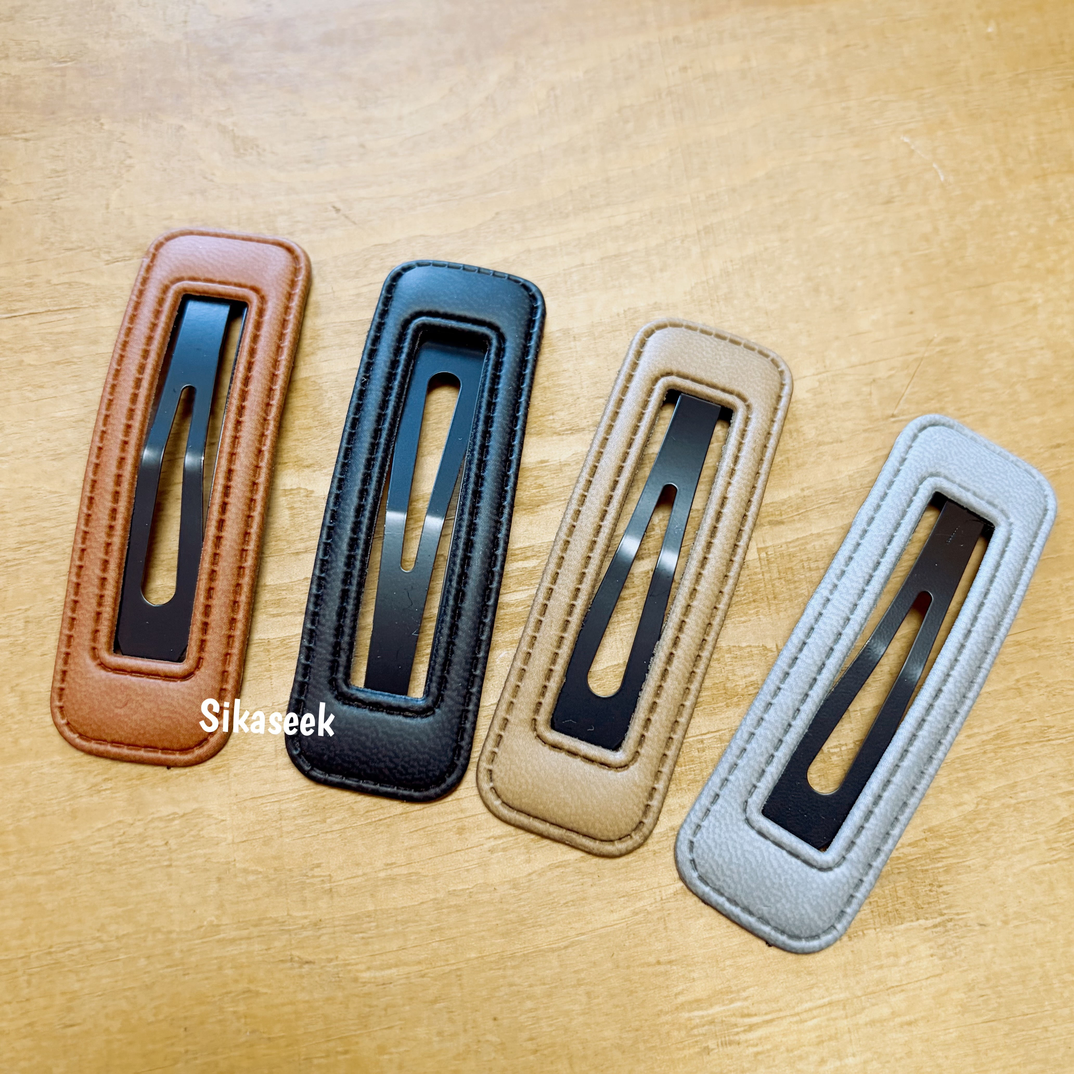 PU皮革髪夾 ( 1 set 4只 )