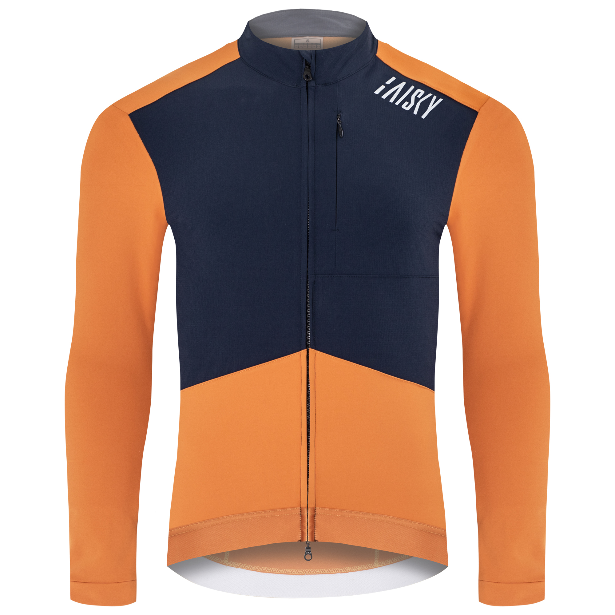 男款雙拉鍊抓絨長車衣 冬競 橘